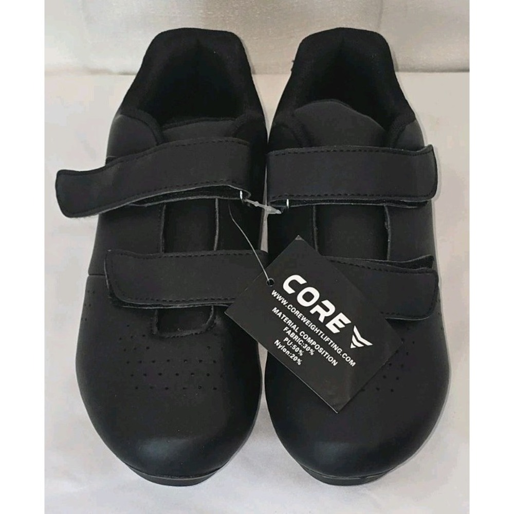 Core Cycling Shoes MTB Mens Black Hook & Loop Closure Size‎ 6 NWT NEW